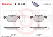 P 06 060 Sada brzdových destiček, kotoučová brzda PRIME LINE BREMBO