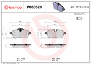 P06062N Sada brzdových destiček, kotoučová brzda PRIME LINE - Ceramic BREMBO