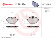 P 06 064X Sada brzdových destiček, kotoučová brzda XTRA LINE BREMBO