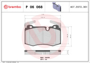 P 06 068 Sada brzdových destiček, kotoučová brzda PRIME LINE BREMBO