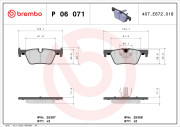 P 06 071X Sada brzdových destiček, kotoučová brzda XTRA LINE BREMBO