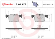 P 06 075X Sada brzdových destiček, kotoučová brzda XTRA LINE BREMBO