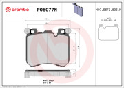 P06077N Sada brzdových destiček, kotoučová brzda BREMBO NAO LINE BREMBO
