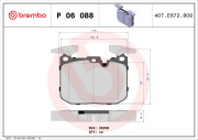 P 06 088 Sada brzdových destiček, kotoučová brzda PRIME LINE BREMBO