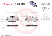 P 06 090 Sada brzdových destiček, kotoučová brzda PRIME LINE BREMBO