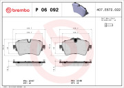 P 06 092 Sada brzdových destiček, kotoučová brzda PRIME LINE BREMBO