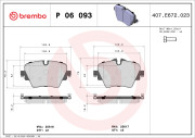 P 06 093 Sada brzdových destiček, kotoučová brzda PRIME LINE BREMBO