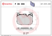 P 06 096X Sada brzdových destiček, kotoučová brzda XTRA LINE BREMBO