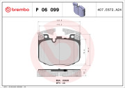 P 06 099 Sada brzdových destiček, kotoučová brzda PRIME LINE BREMBO