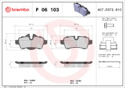 P 06 103 Sada brzdových destiček, kotoučová brzda PRIME LINE BREMBO