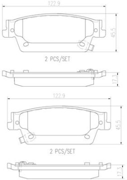 P09020N Sada brzdových destiček, kotoučová brzda BREMBO NAO LINE BREMBO
