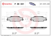 P 09 031 Sada brzdových destiček, kotoučová brzda PRIME LINE BREMBO