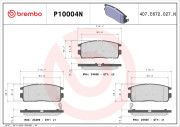 P10004N Sada brzdových destiček, kotoučová brzda BREMBO NAO LINE BREMBO