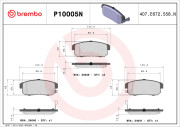 P10005N Sada brzdových destiček, kotoučová brzda BREMBO NAO LINE BREMBO