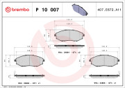 P 10 007 Sada brzdových destiček, kotoučová brzda PRIME LINE BREMBO