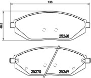 P 10 054 Sada brzdových destiček, kotoučová brzda PRIME LINE BREMBO