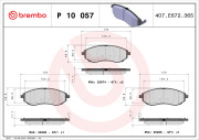 P 10 057 Sada brzdových destiček, kotoučová brzda PRIME LINE BREMBO