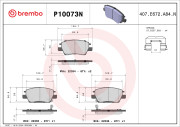 P10073N Sada brzdových destiček, kotoučová brzda PRIME LINE - Ceramic BREMBO