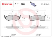 P 11 008 Sada brzdových destiček, kotoučová brzda PRIME LINE BREMBO