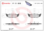 P 11 010 Sada brzdových destiček, kotoučová brzda PRIME LINE BREMBO