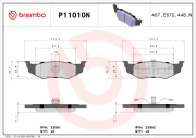 P11010N Sada brzdových destiček, kotoučová brzda PRIME LINE - Ceramic BREMBO