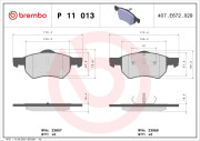 P 11 013 Sada brzdových destiček, kotoučová brzda PRIME LINE BREMBO