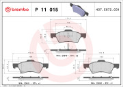 P 11 015 Sada brzdových destiček, kotoučová brzda PRIME LINE BREMBO