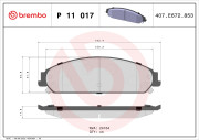 P 11 017 Sada brzdových destiček, kotoučová brzda PRIME LINE BREMBO