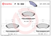 P 15 002 Sada brzdových destiček, kotoučová brzda PRIME LINE BREMBO