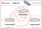P15011N Sada brzdových destiček, kotoučová brzda BREMBO NAO LINE BREMBO