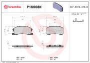 P16008N Sada brzdových destiček, kotoučová brzda BREMBO NAO LINE BREMBO