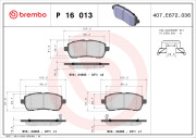 P 16 013 Sada brzdových destiček, kotoučová brzda PRIME LINE BREMBO