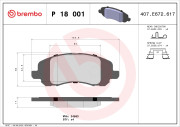 P 18 001 Sada brzdových destiček, kotoučová brzda PRIME LINE BREMBO