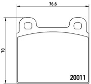 P 23 001 Sada brzdových destiček, kotoučová brzda PRIME LINE BREMBO