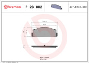 P 23 002 Sada brzdových destiček, kotoučová brzda PRIME LINE BREMBO