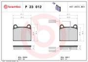 P 23 012 Sada brzdových destiček, kotoučová brzda PRIME LINE BREMBO