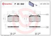 P 23 052 Sada brzdových destiček, kotoučová brzda PRIME LINE BREMBO