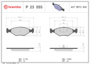 P 23 055 Sada brzdových destiček, kotoučová brzda PRIME LINE BREMBO