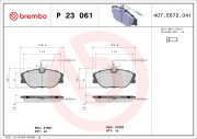 P 23 061 Sada brzdových destiček, kotoučová brzda PRIME LINE BREMBO