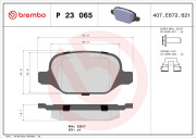 P 23 065 Sada brzdových destiček, kotoučová brzda PRIME LINE BREMBO