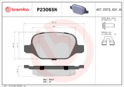 P23065N Sada brzdových destiček, kotoučová brzda PRIME LINE - Ceramic BREMBO