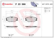 P 23 066 Sada brzdových destiček, kotoučová brzda PRIME LINE BREMBO