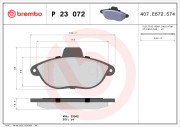 P 23 072 Sada brzdových destiček, kotoučová brzda PRIME LINE BREMBO