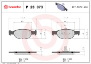 P 23 073 Sada brzdových destiček, kotoučová brzda PRIME LINE BREMBO