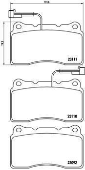 P 23 078 Sada brzdových destiček, kotoučová brzda PRIME LINE BREMBO