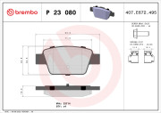 P 23 080 Sada brzdových destiček, kotoučová brzda PRIME LINE BREMBO