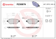 P23087N Sada brzdových destiček, kotoučová brzda PRIME LINE - Ceramic BREMBO