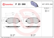 P 23 090 Sada brzdových destiček, kotoučová brzda PRIME LINE BREMBO