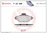 P 23 096 Sada brzdových destiček, kotoučová brzda PRIME LINE BREMBO