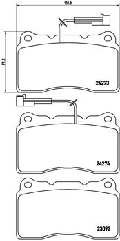 P 23 098 Sada brzdových destiček, kotoučová brzda PRIME LINE BREMBO